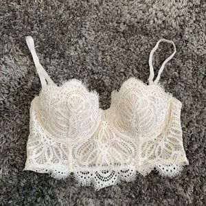 Victoria’s Secret white lace corset bralette
